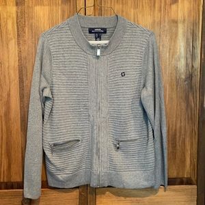 LANDS END Grey Chase zip sweater